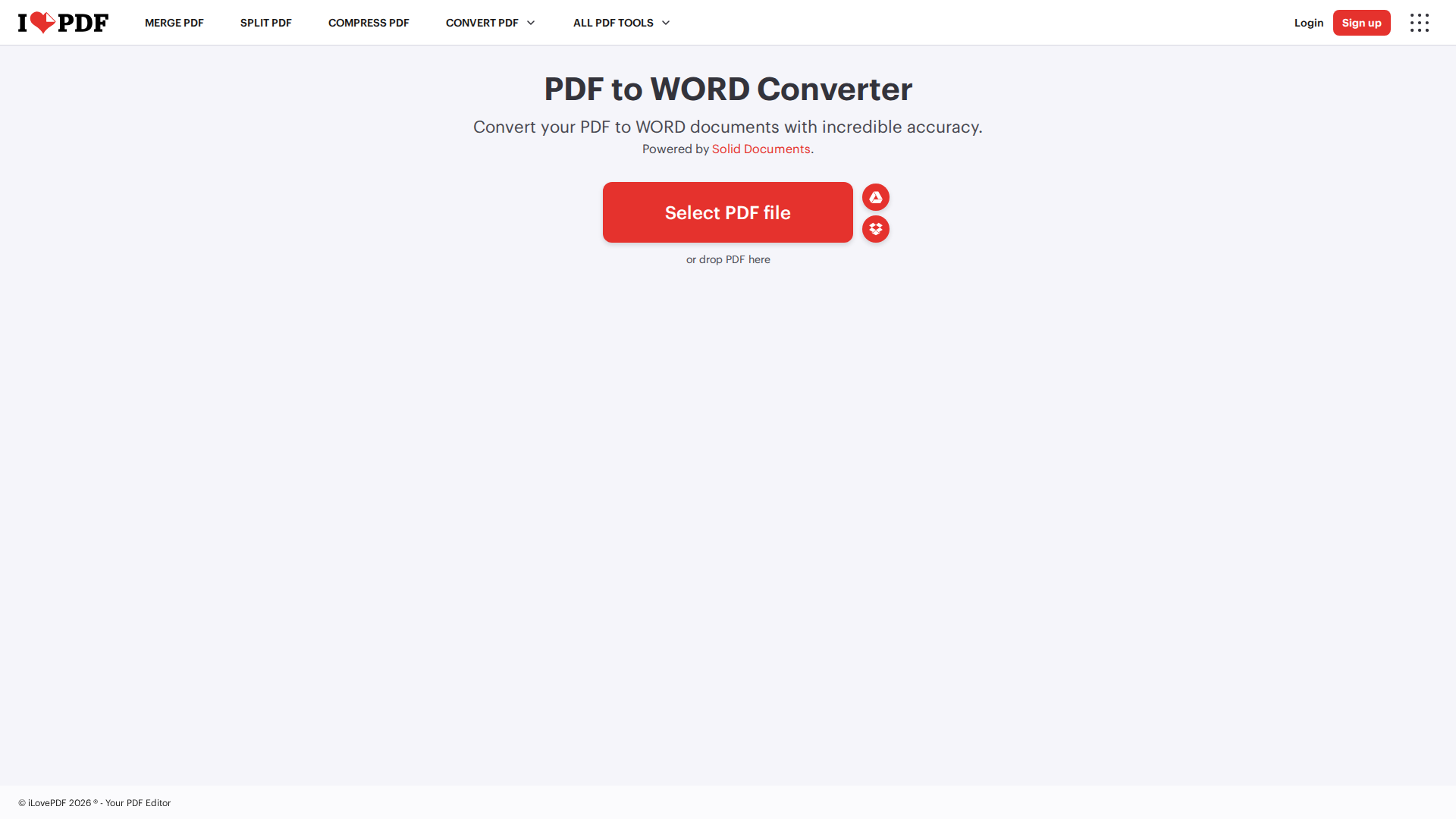 ilovepdf.com 메인화면